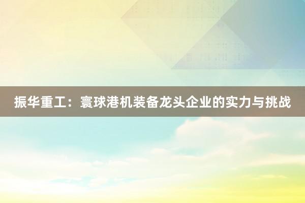 振华重工：寰球港机装备龙头企业的实力与挑战