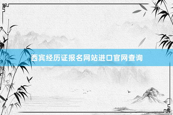 西宾经历证报名网站进口官网查询